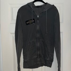 Harley-Davidson Women’s Gray Embroidered Zip Up Hoodie - Size Small